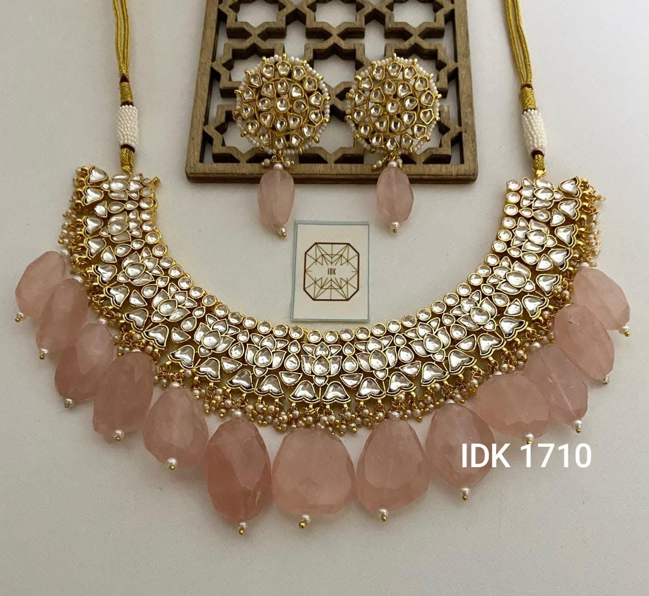 Pink Kundan choker set pack hi Kundan set