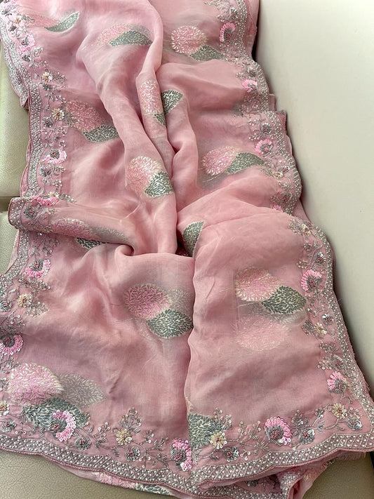 Aliva organza saree partywear saree