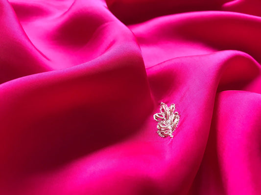 Pink premium satin silk embroidered sarees