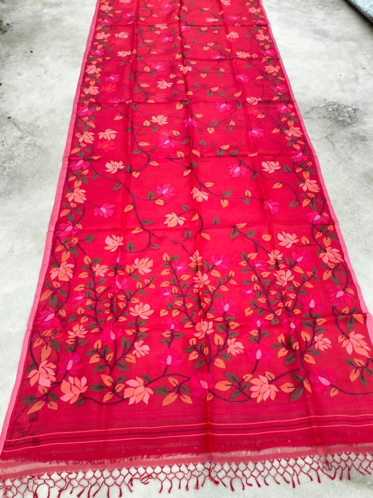Genila Indian Bengal jamdani saree tantuj saree