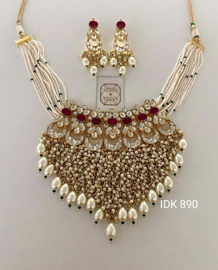 Kamolika kundan pearls choker set