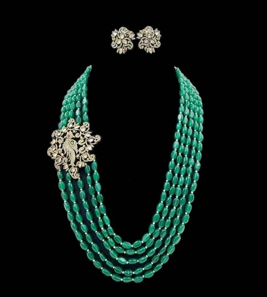 Victorian inspired beaded necklace set indowestern necklace set