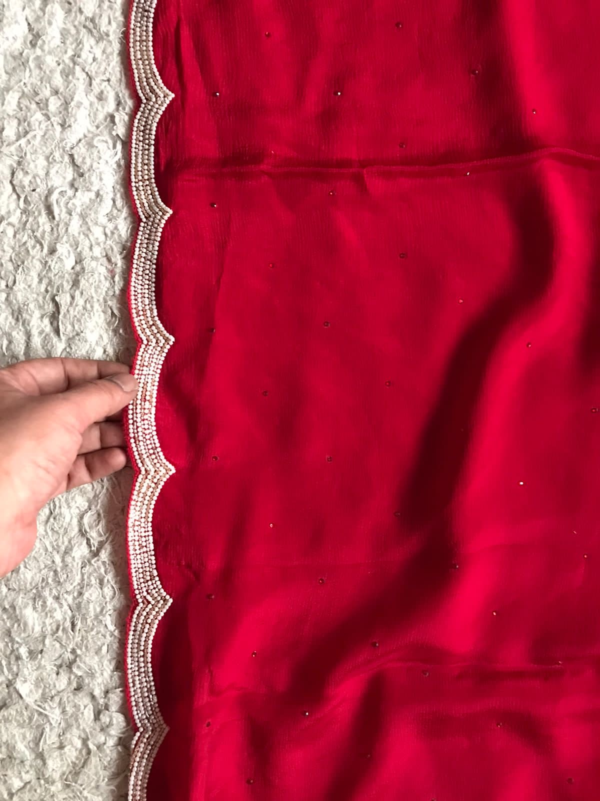 Red hot premium chiffon luxury sarees