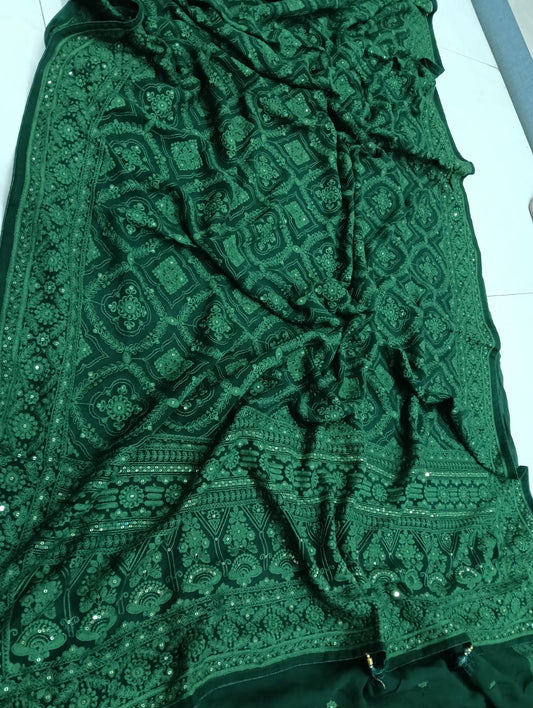 Gorgette saree Chikankari sarees Indian saree women saree blouse