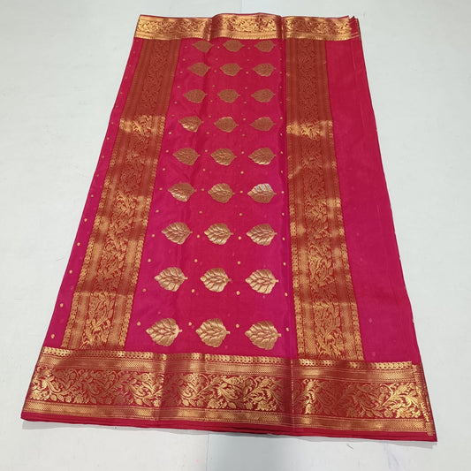 Pink Chanderi saree Indian sari blouse women sarees