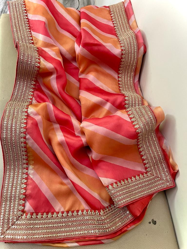 Renush digitally printed organza sarees