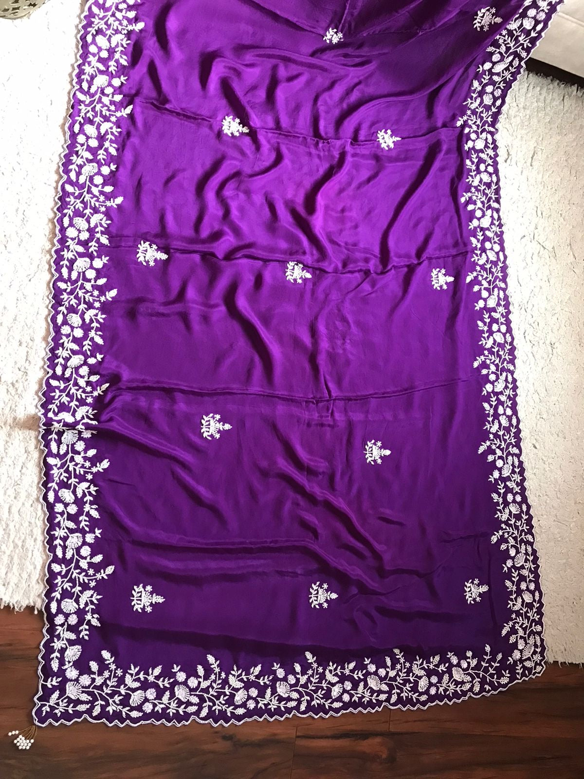 Purple premium elegant beautiful women sarees