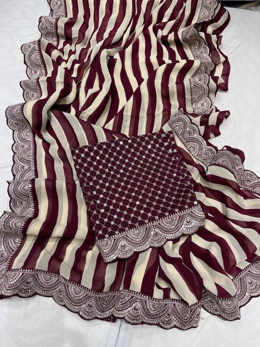 Zenita Gorgette Saree Indian saree partywear sari