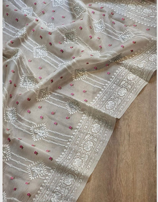 Laboni organza silk saree premium organza tassel sarees blouse