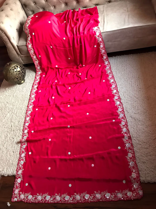 Zebika premium Crepe Silk Luxury Women Saree