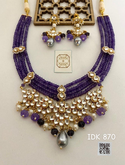 Handmade necklace set pacchi Kundan set jewellery set women necklace set
