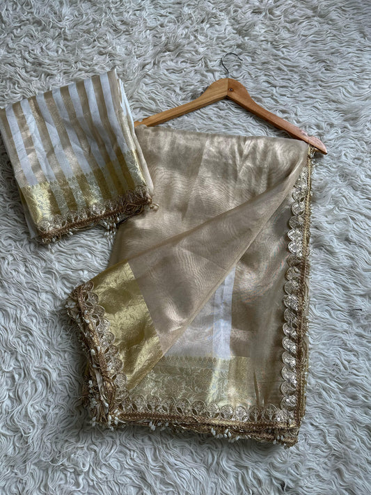 Lisa trending saree Banarsi saree tissue sarees handwoven sari blouse