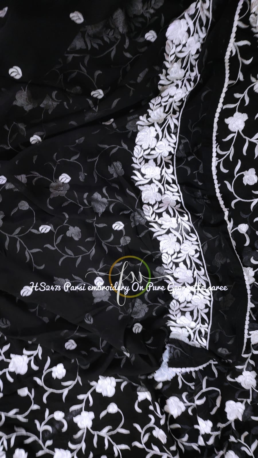 Black Persian inspired embroidery sarees