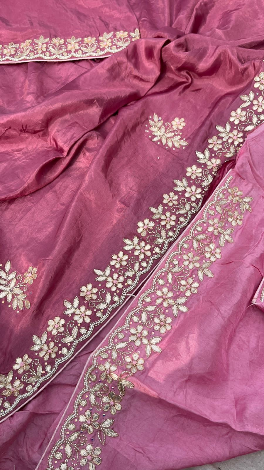 Gotta Patti Munga Silk Saree Indian Women Sarees