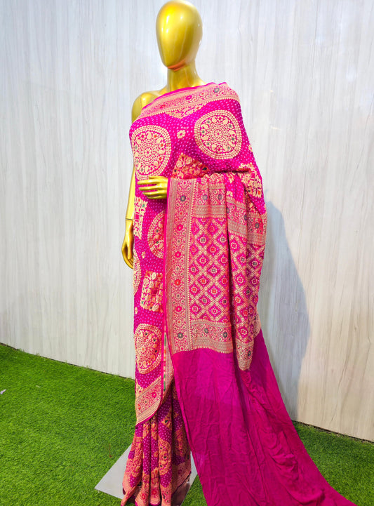 Meenakari saree gorgette saree Indian heritage sari blouse