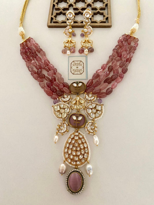 Navisha Necklace set Kundan beaded necklace set