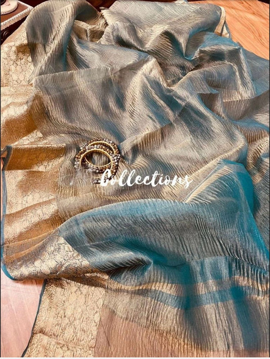 Leena Banarsi Crush Tissue saree Indian sari