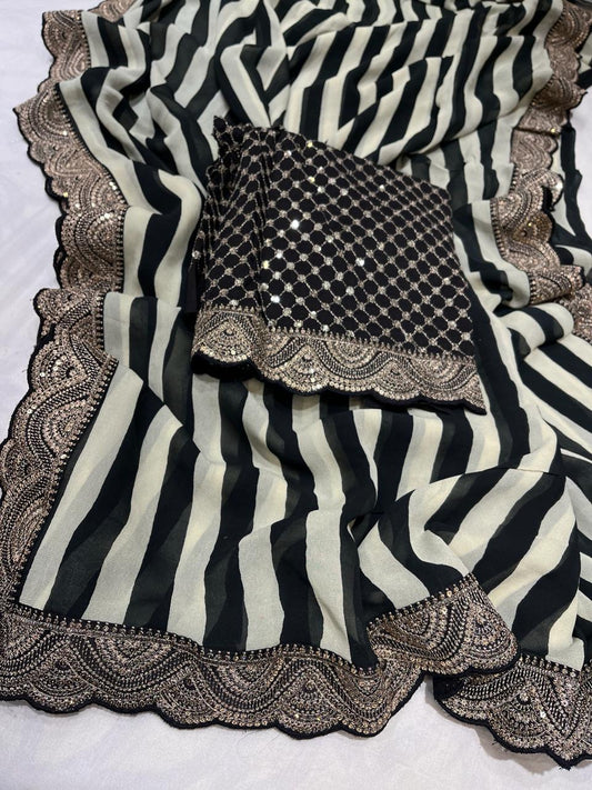 Zenita Gorgette Saree Indian saree partywear sari