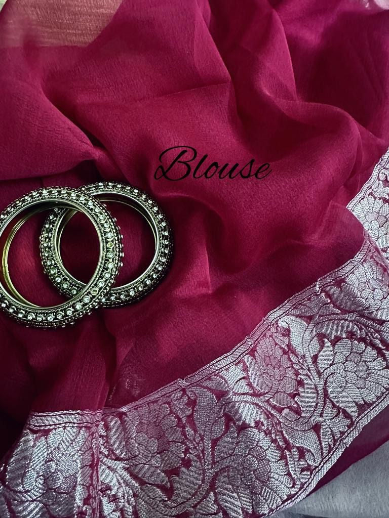 Banarsi chiffon indiss add n women sarees