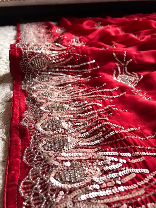 Red Rich Luxury Premium Organza Silk Sarees