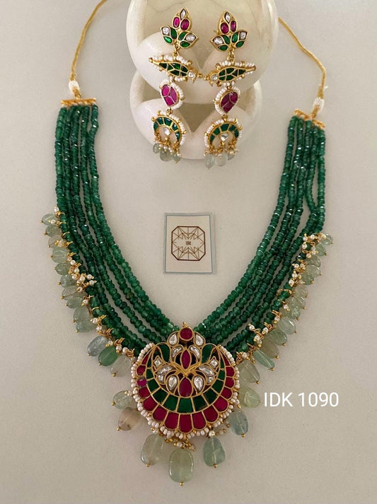 Labina Green Necklace Set Pacchi kundan Necklace