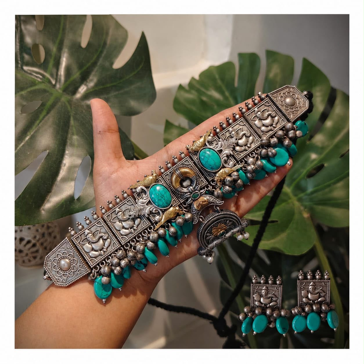 Firoza choker set tribal choker set Afghani Jewelery