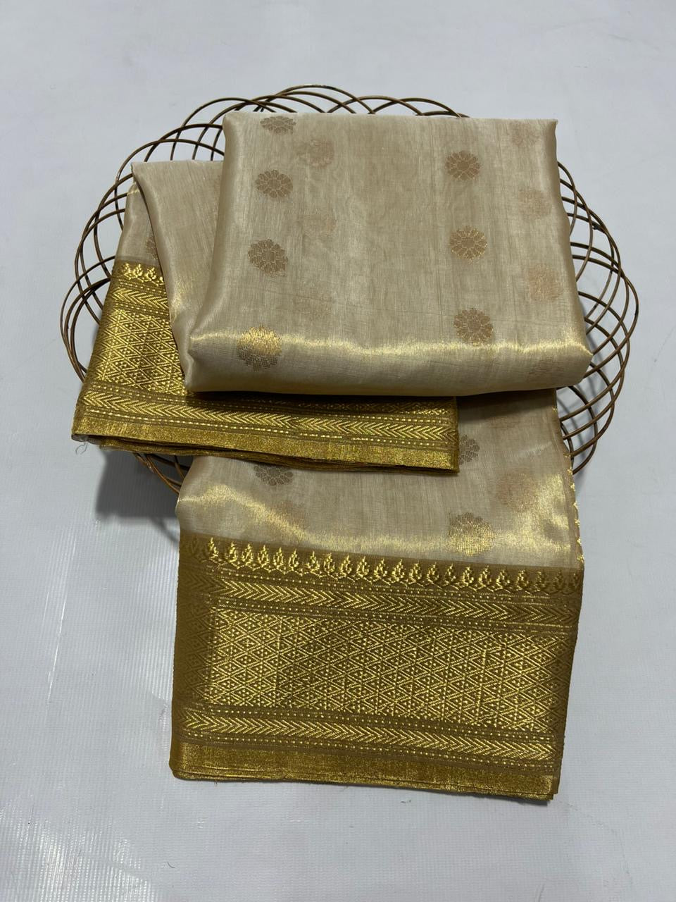 Tissue zari Chanderi Saree Chanderi Silk sari