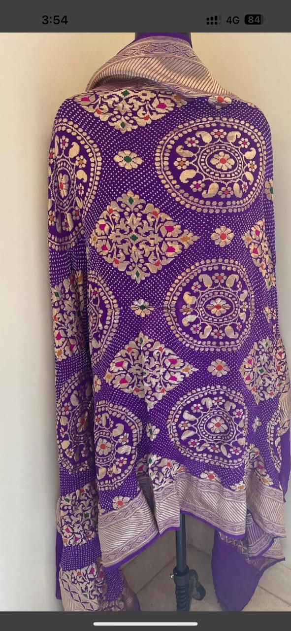 Bandhani Banarsi Meenakari Dupatta