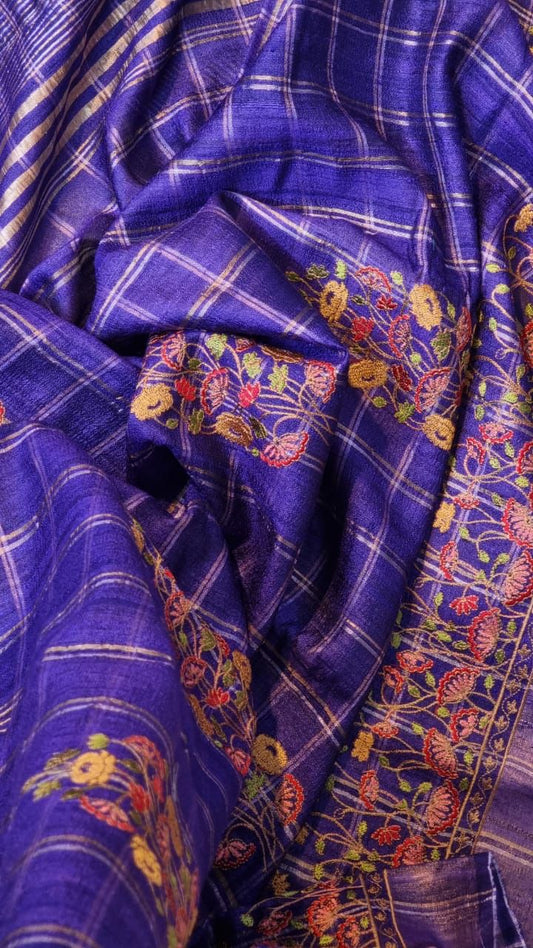 Ravina Tussar Silk Embroidered Saree
