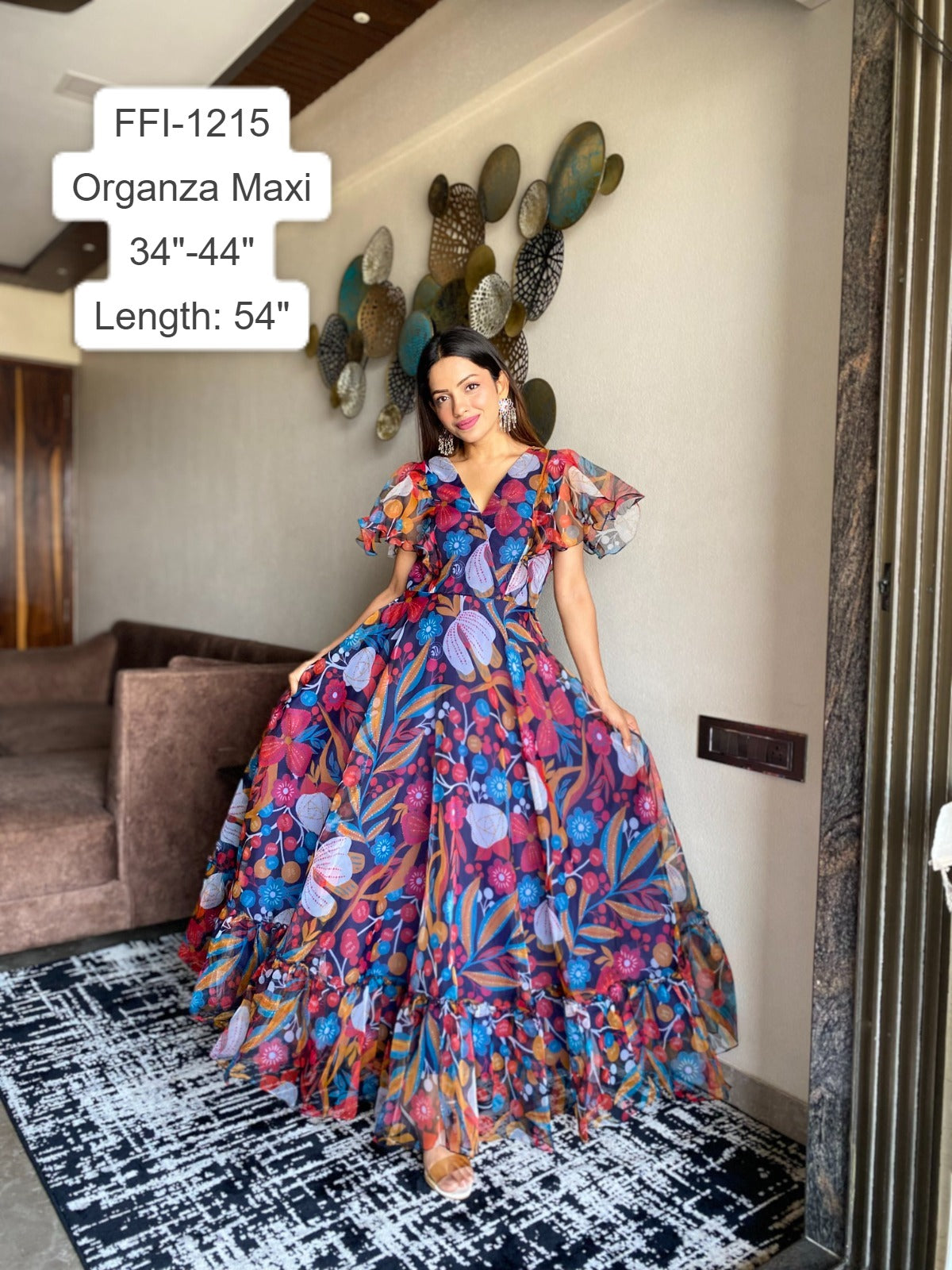 maxi organza dress Naisha organza dress cocktail dress – Safrina Fashion