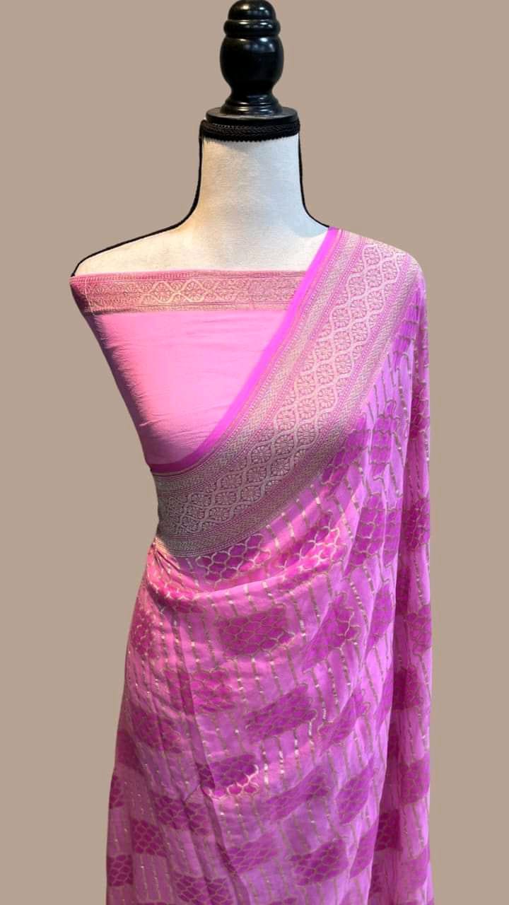 Ranika khaddi gorgette Indian saree
