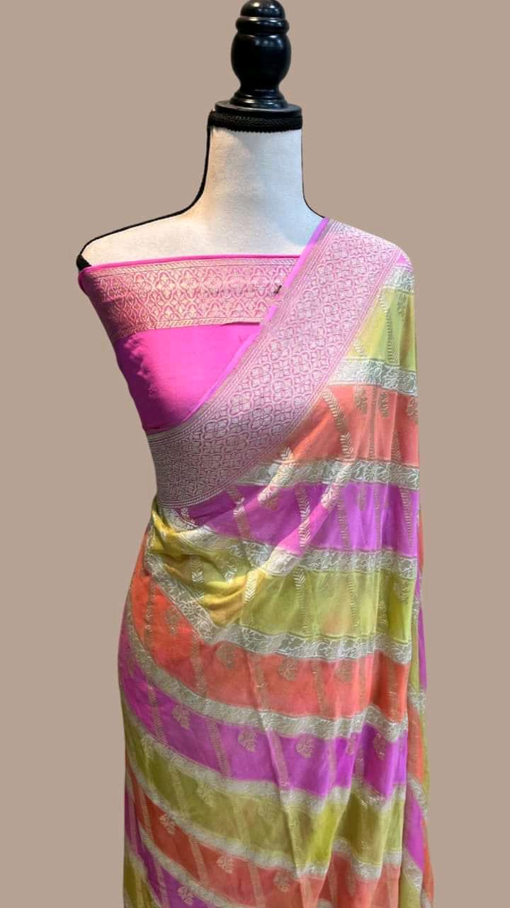 Lova Banarsi handloom gorgette saree