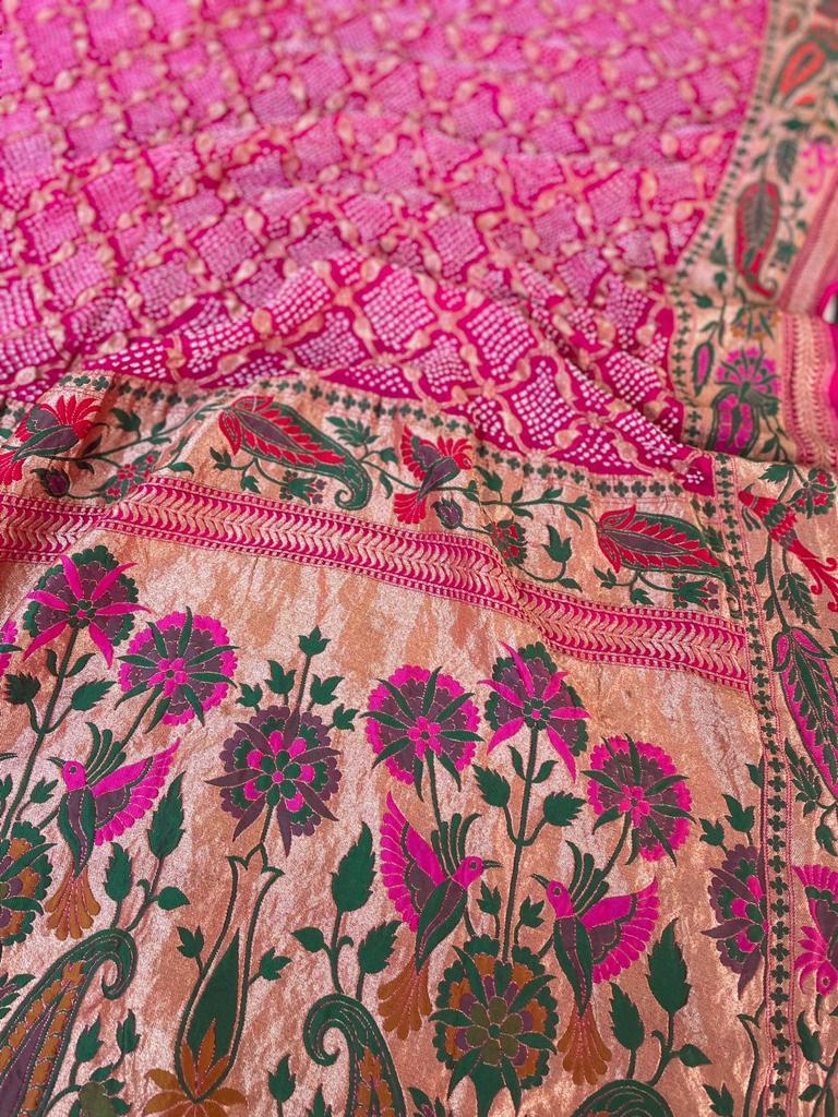 Nashili bandhani gorgette Dupatta