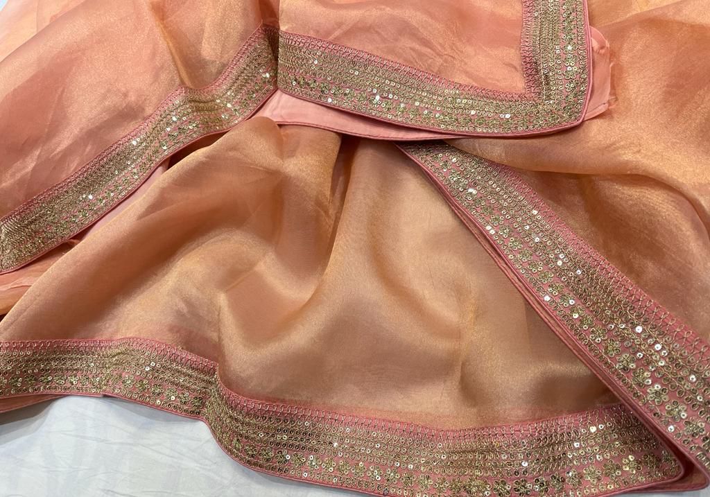 Kanjeevaram inspired tissue organza saree