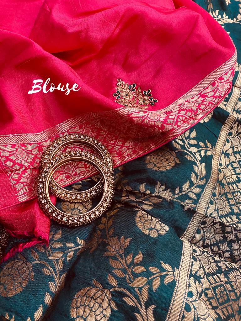 Zardosi Munga saree