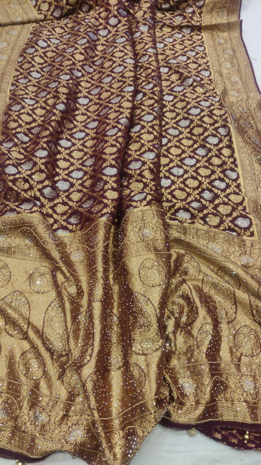 Gemni khaddi gorgette saree