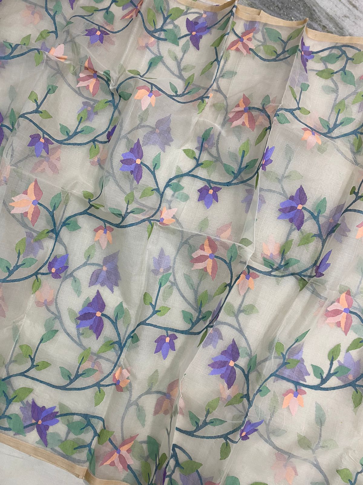 Lalita muslin jamdani saree