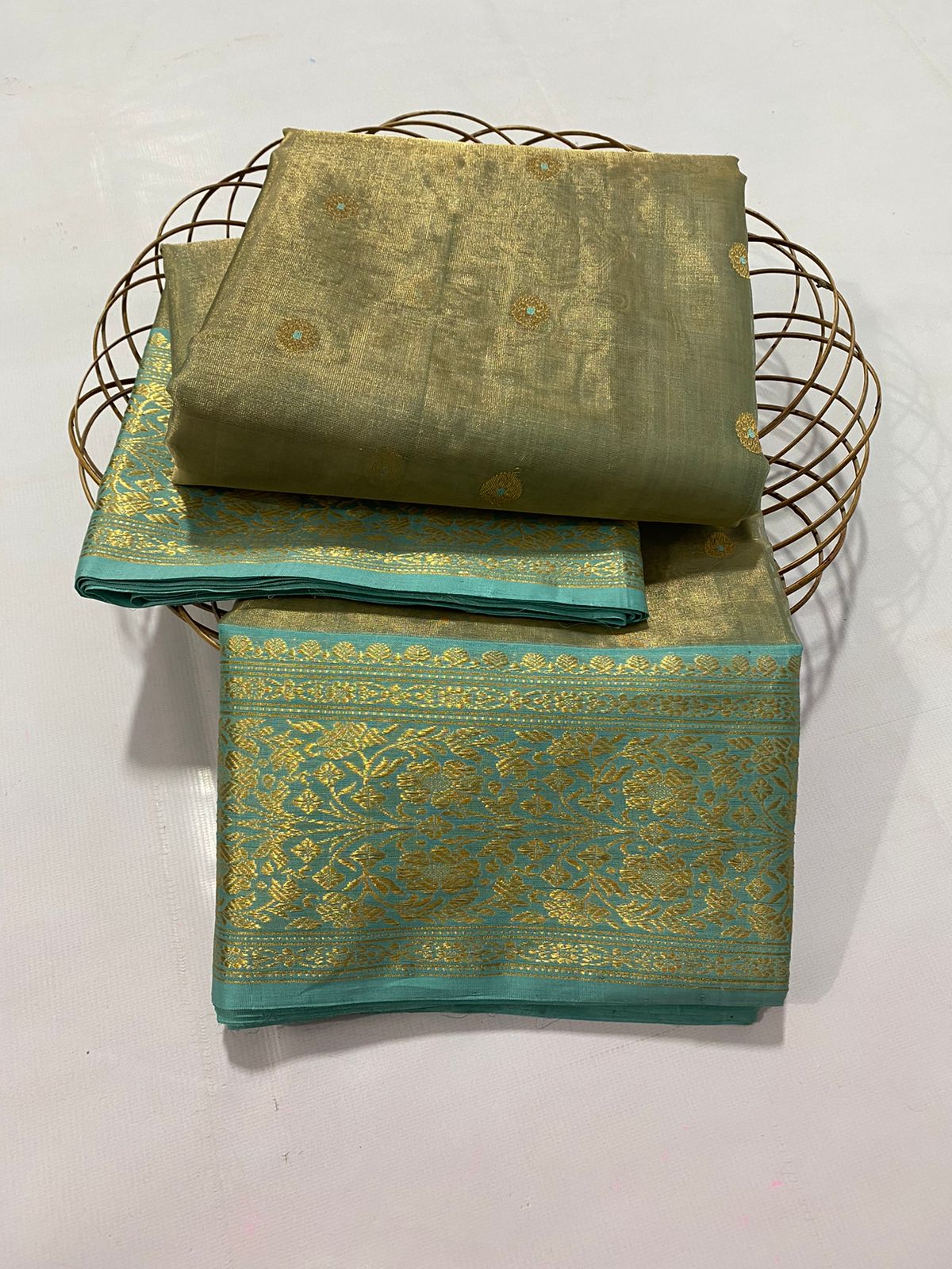 Boudi tissue Chanderi saree