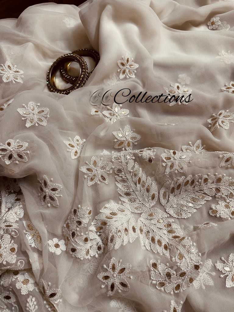 Vamsha chikankari embroidered saree