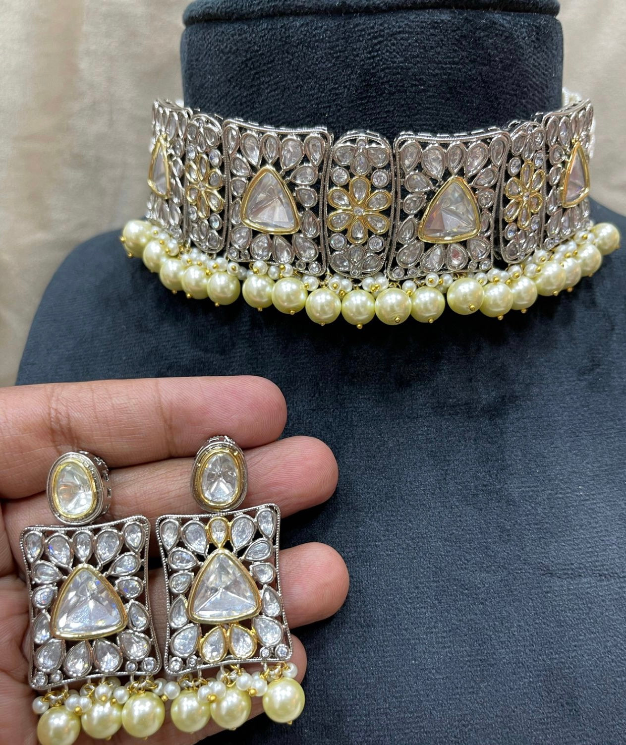 Kamaksha polki Kundan choker set