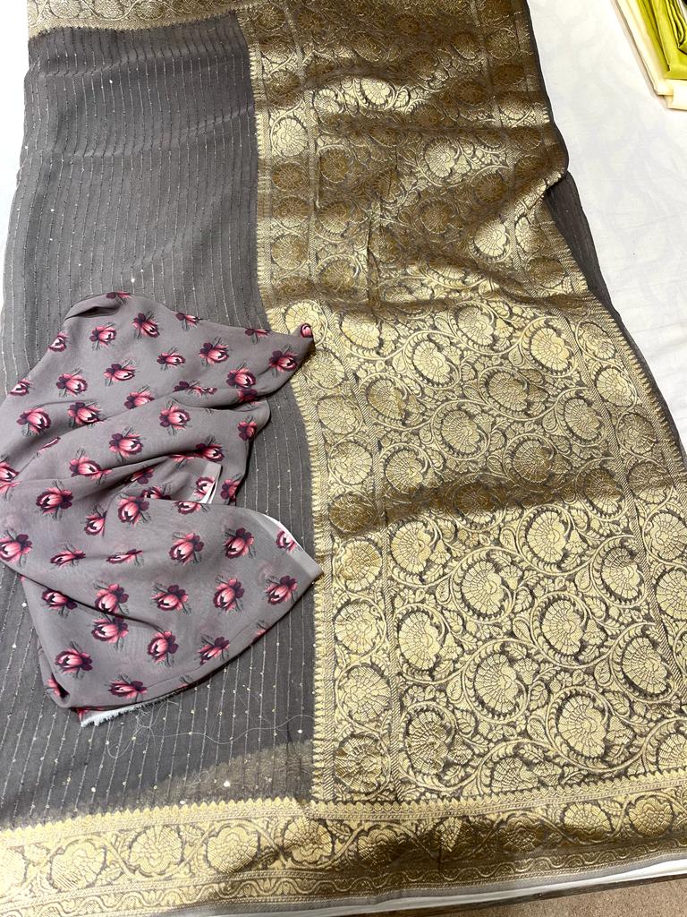 Pivasha khaddi gorgette saree