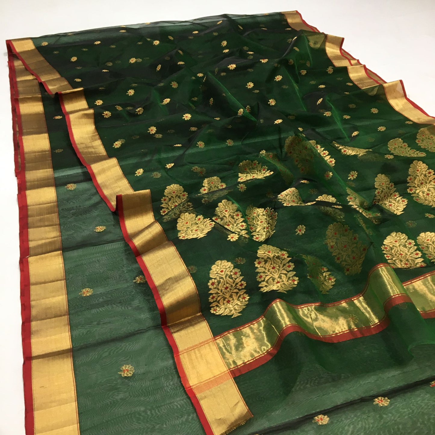 Emerald Chanderi saree