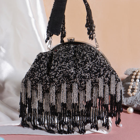 Rocheal beaded designer clutch