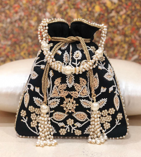 Bridal inspired zardosi potli