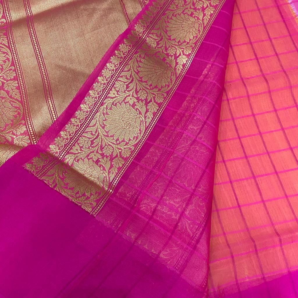 Quansi kora silk banarsi saree
