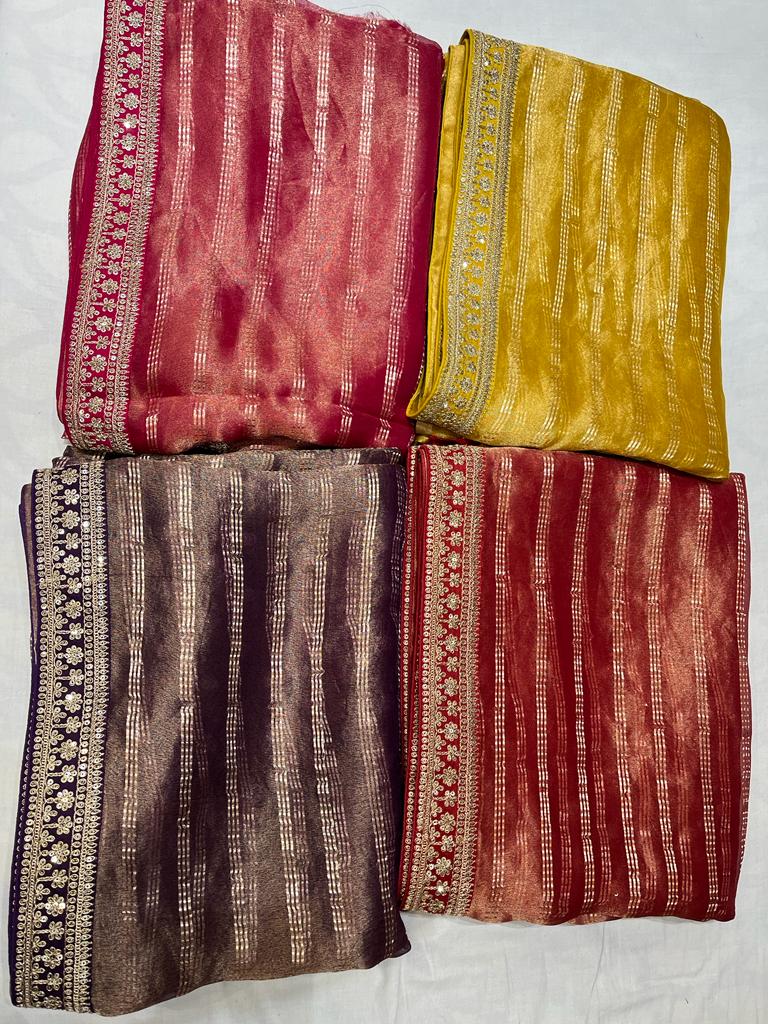Pavi tissue organza zari saree