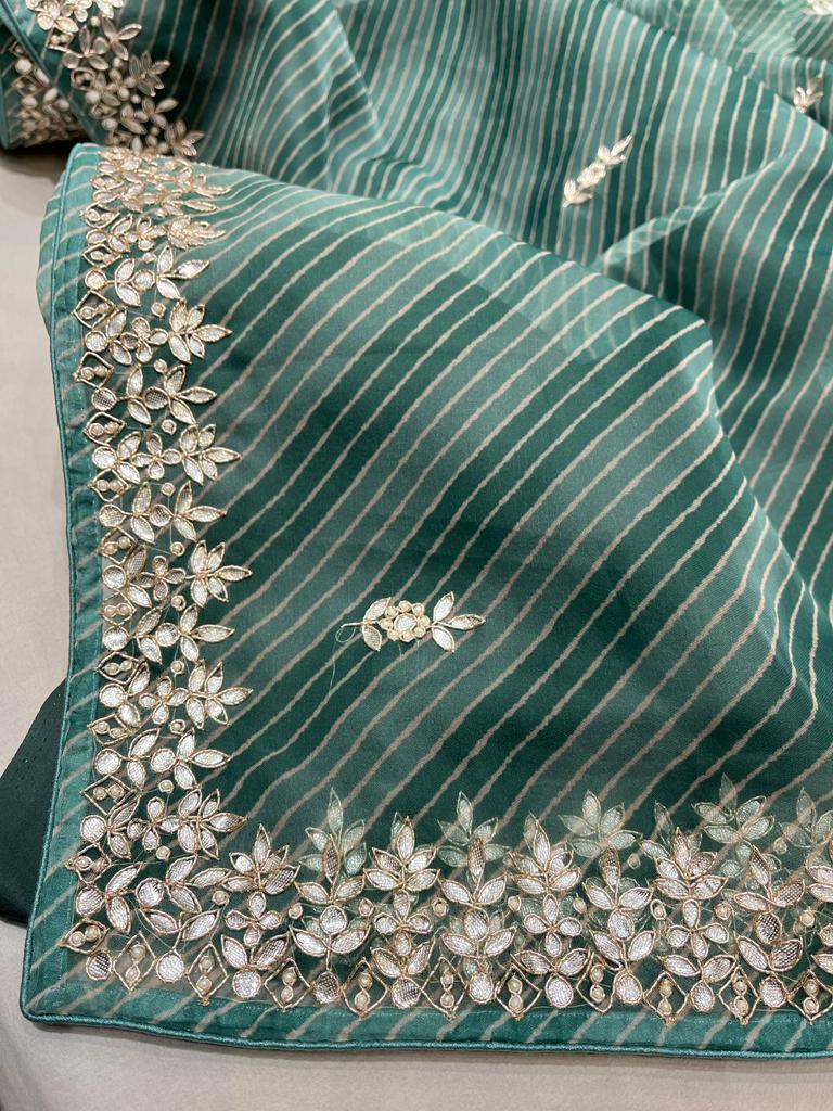 Lehariya gottappati organza saree