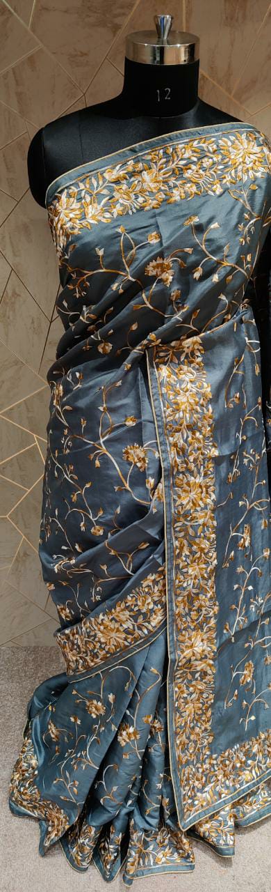 Parsi inspired Tussar saree/beautiful saree