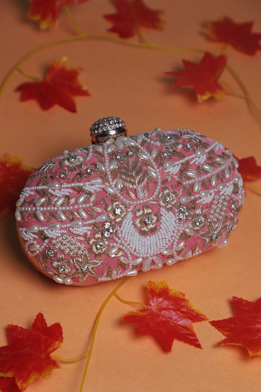 Embroidered oval clutch clutch bag wedding purse bridal purse women purse