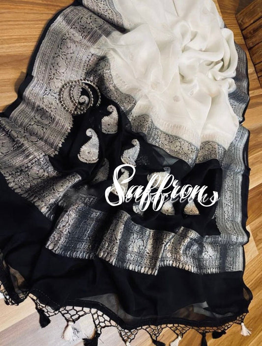 Banarsi handwoven chiffon saree